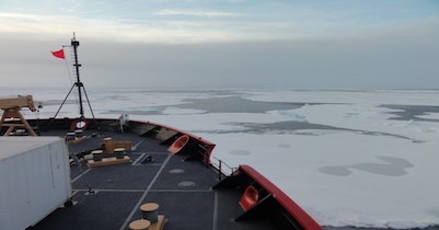 The U.S. Coast Guard Healy in the Arctic Ocean (U.S. GEOTRACES GN01 Cruise). Photo: Tim Kenna (LDEO)