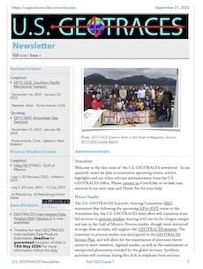 U.S. GEOTRACES Newsletter   Fall 2023 - Issue 1