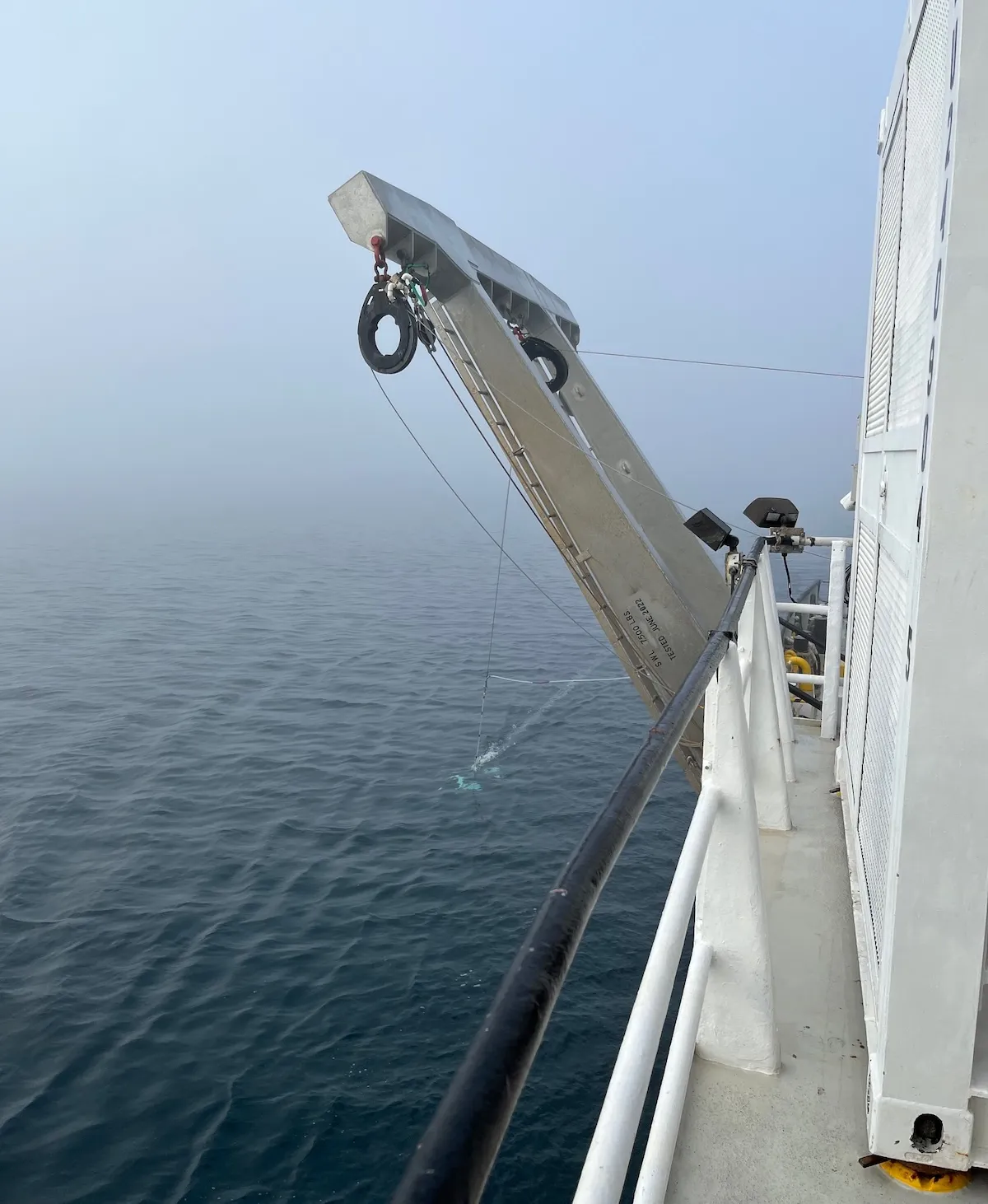 PI Kristen Buck's (OSU) trace metal clean "towfish" collects surface water samples in the Gulf during the Feb/Mar 2023 STING cruise.